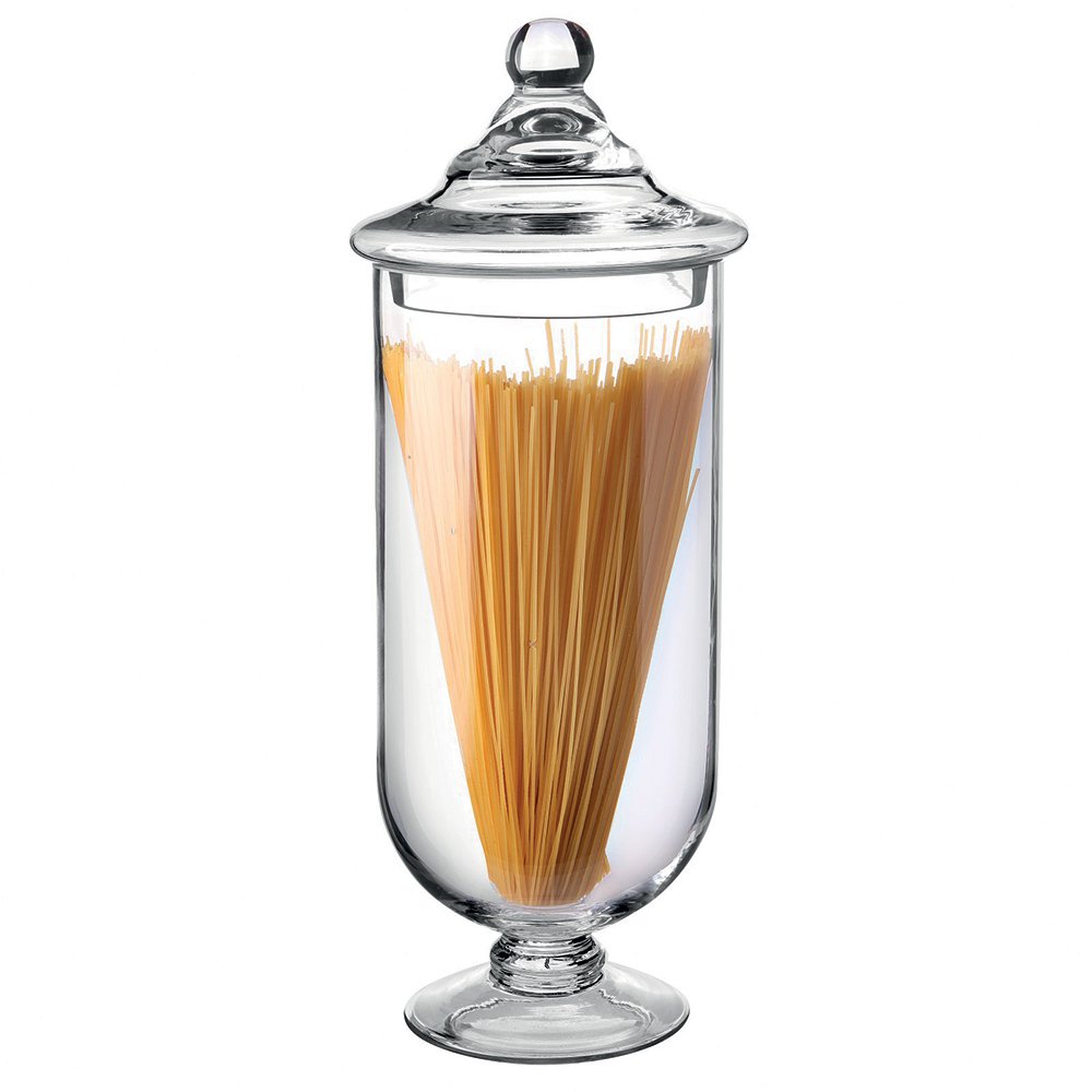 GLASS STANDING CANDY 15X15X40CM