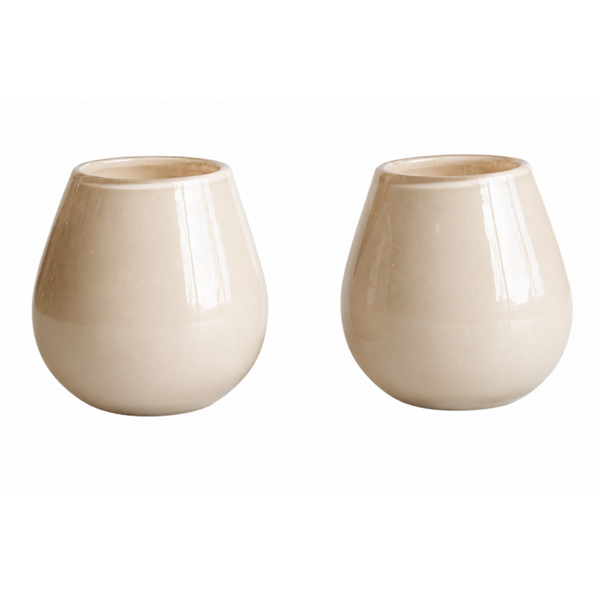 Tea light holder - Tasman XS Elite beige Ø12.5 x H11.5 cm - 2 pieces