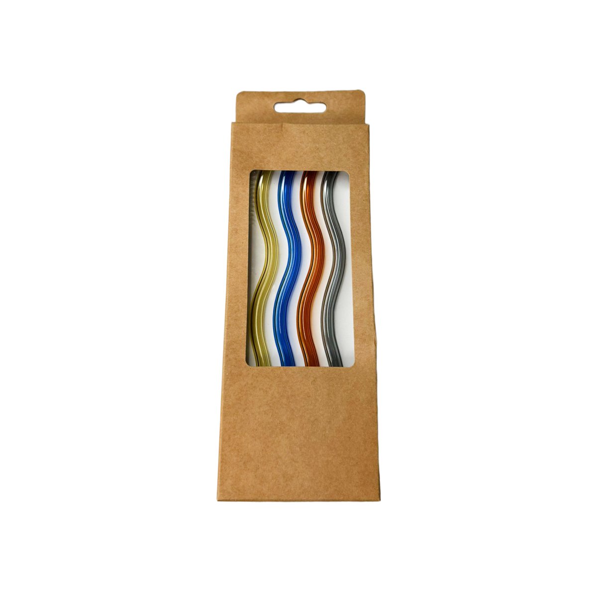 Glass multicolored straws - Lot of 4