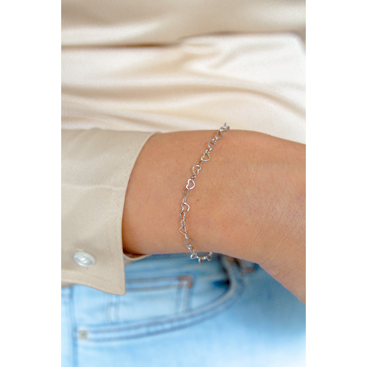 Bracelet Hearts Link - Silver