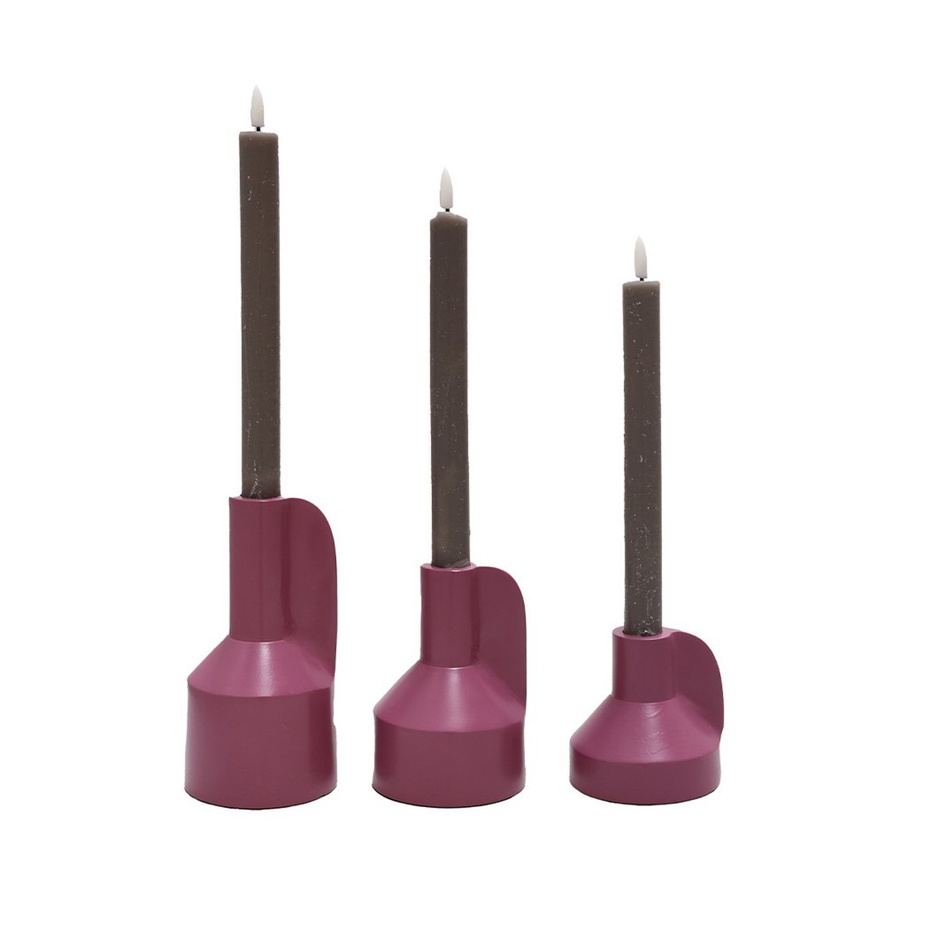 SALE! Kaarshouder - Alota mauve Ø9 x H17/13/9 cm
