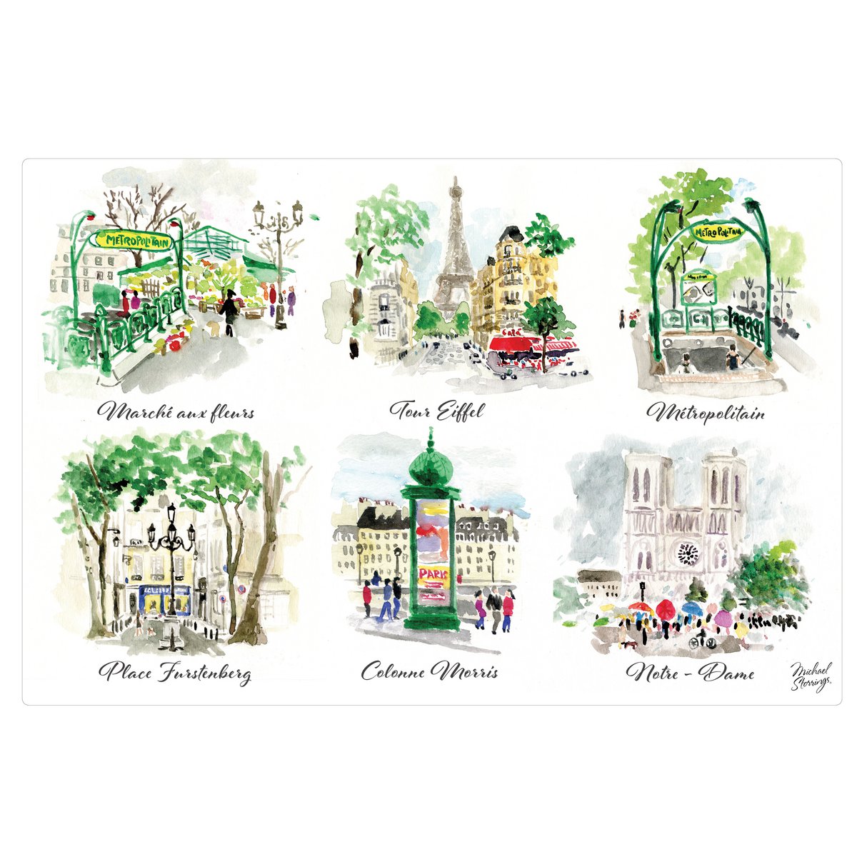 Table set Paris matching scenettes 30 x 45