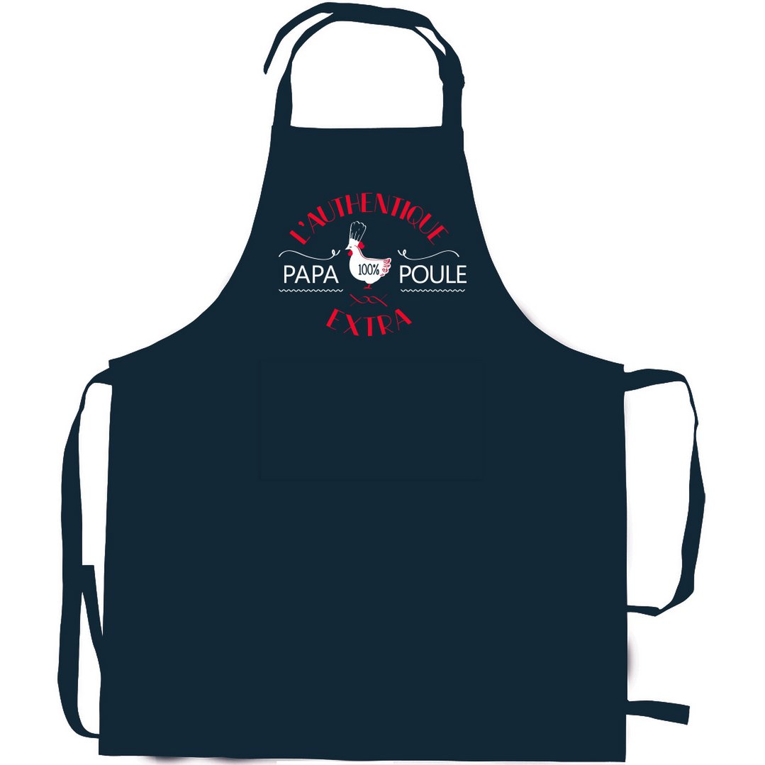 Recycled Papa Hen kitchen apron Indigo 72 x 90