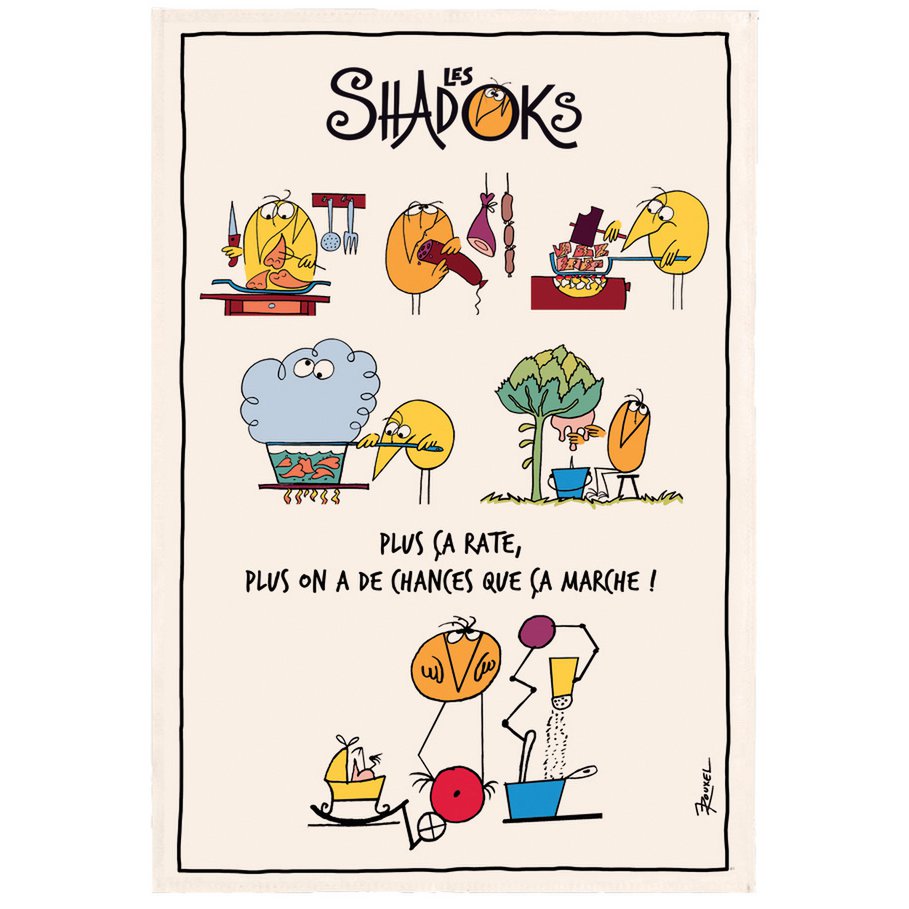 Shadoks kitchen towel Ecru 48 x 72