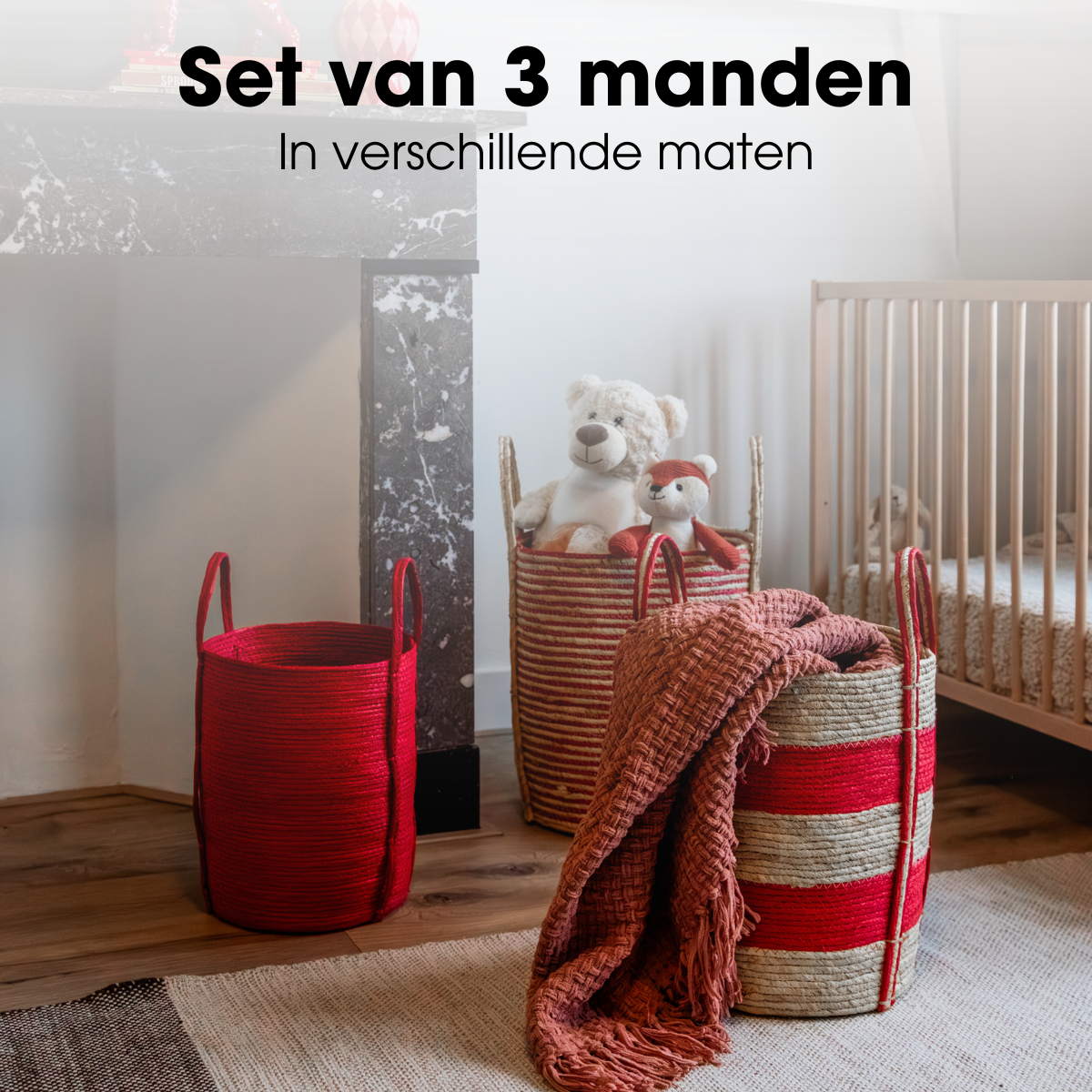 Plantenmand set Rood