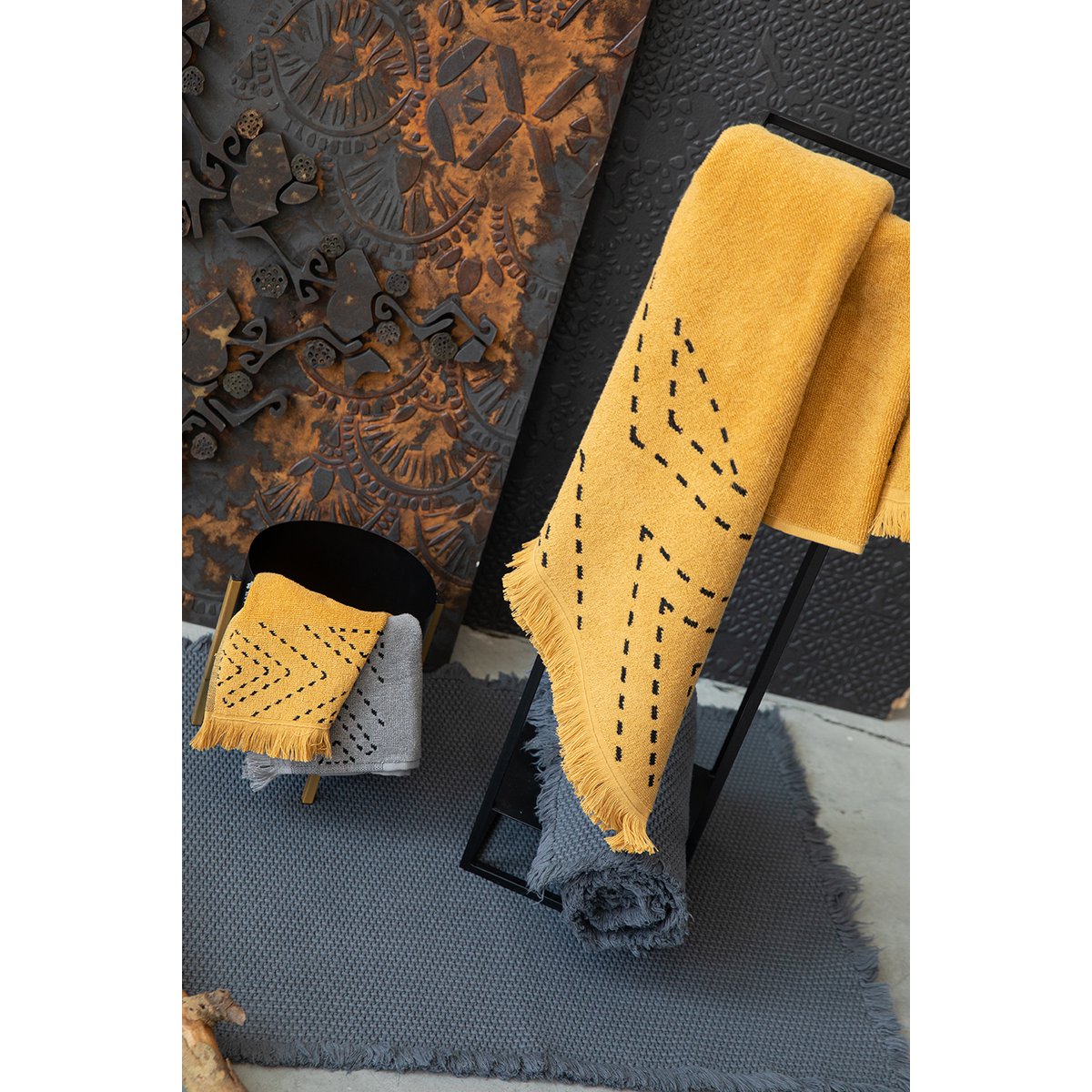 Elly Curry Plain Bath Mat 54 x 64