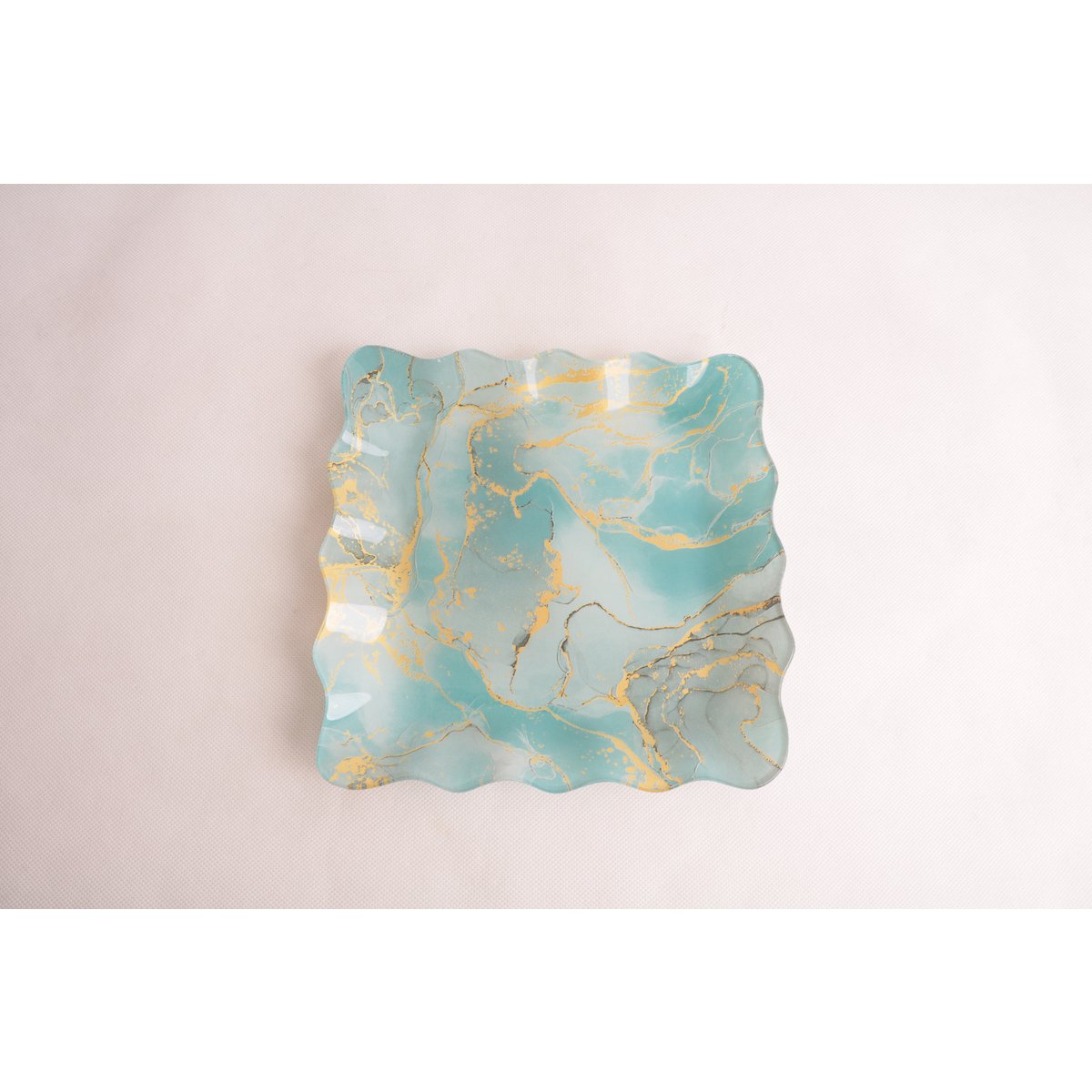 FLAT SQUARE CUPS OCEAN GOLD 20CM - SET OF 6