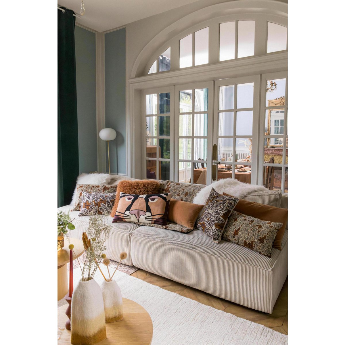 Plain cushion Elise Rouille 30 x 50