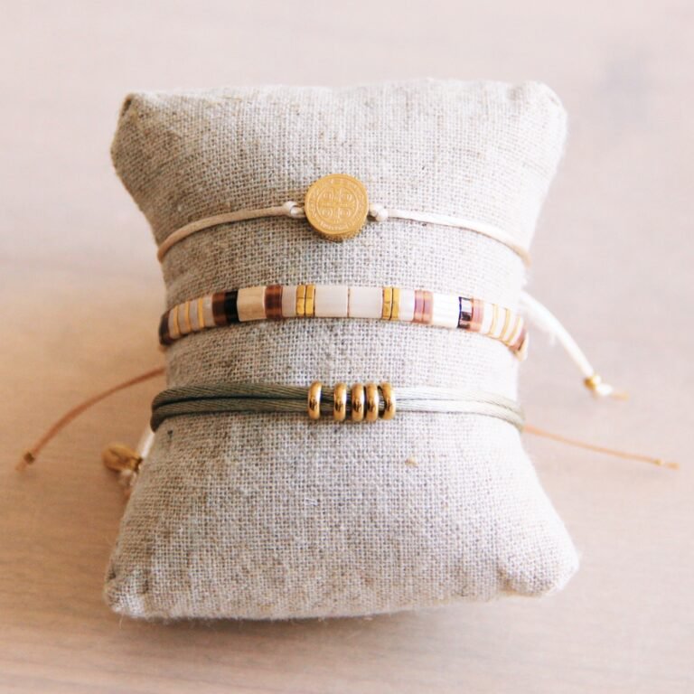 Tilabead Bracelet Taupe / Nude / Goldplated