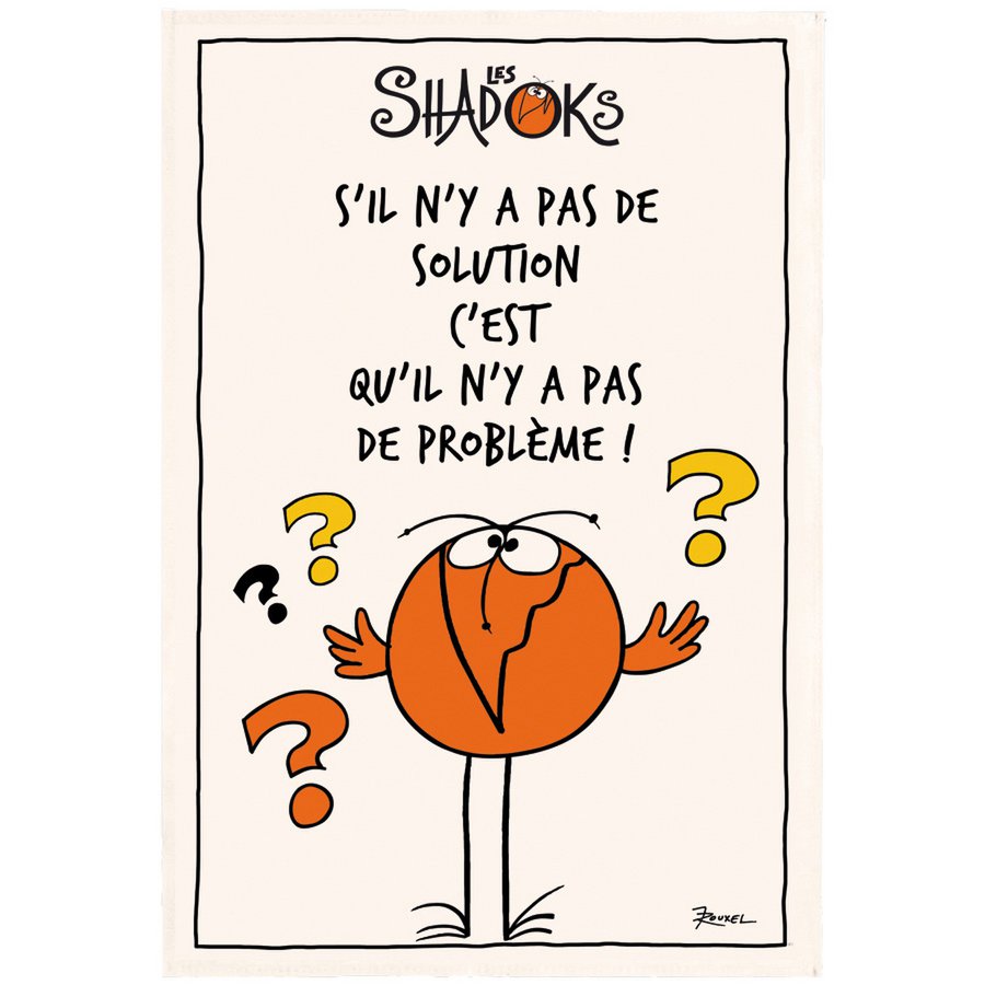 Shadok tea towel Without solution Ecru 48 x 72