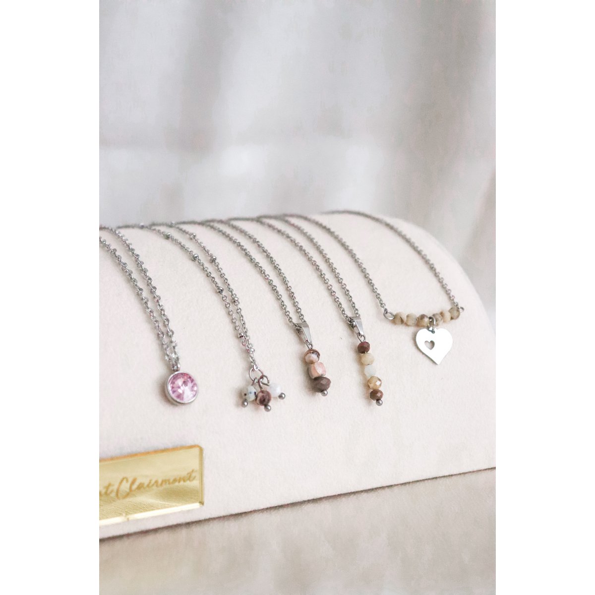 Rhodochrosite & Labradorite Necklace - Silver