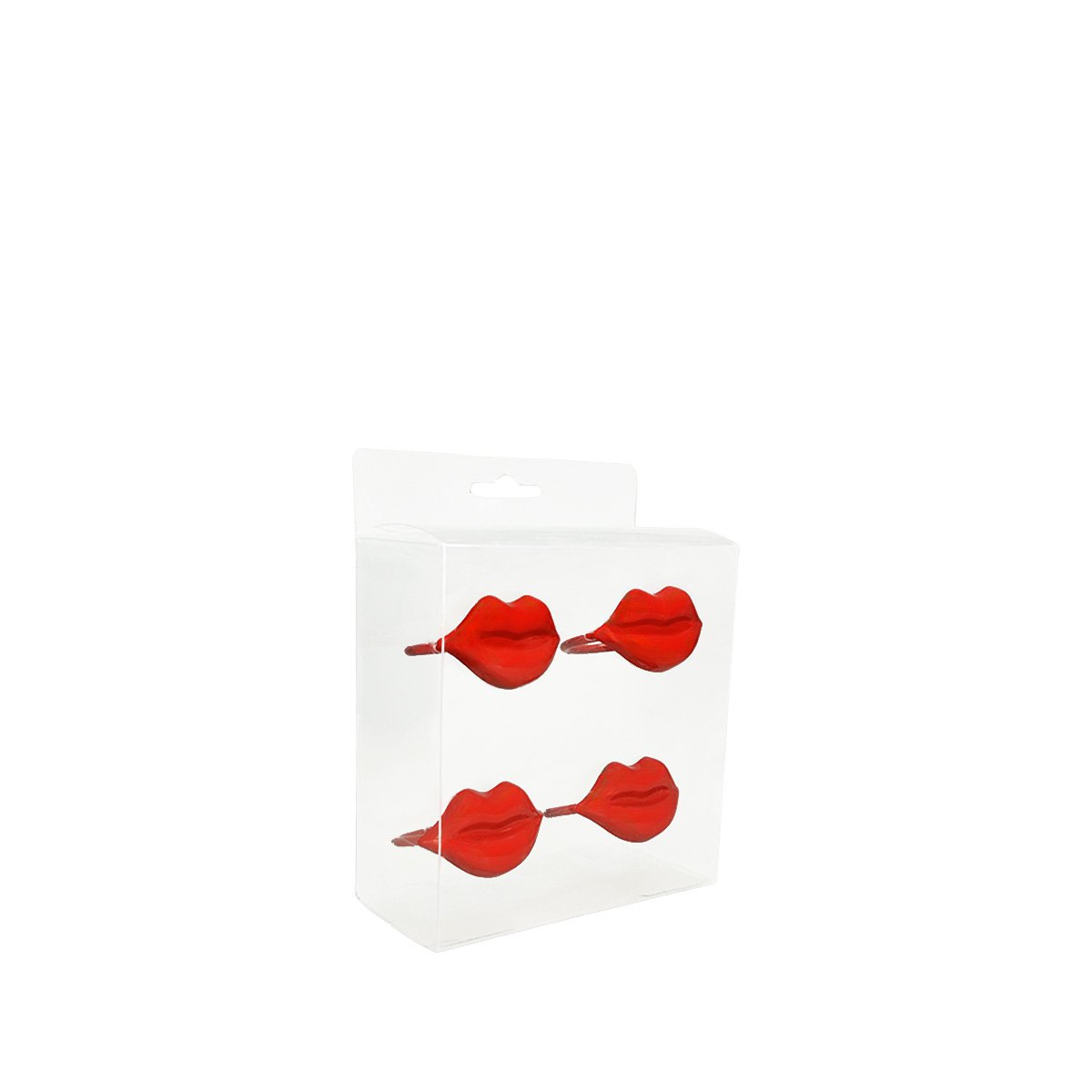 Set of 4 red mouth napkin rings