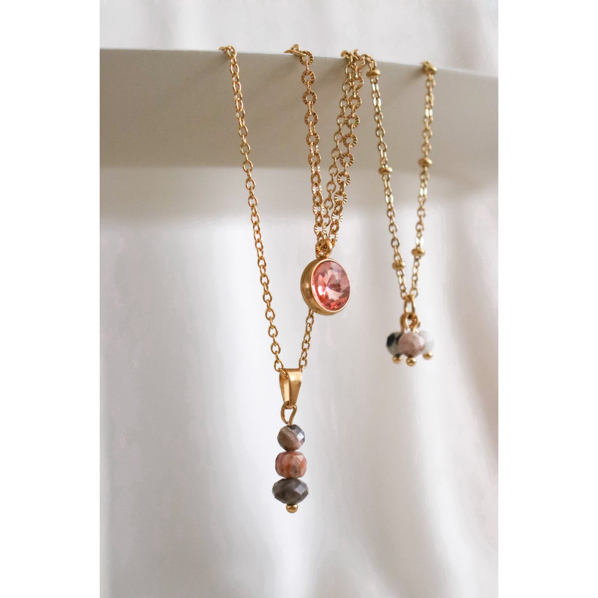 Pink Diamond Necklace - Gold