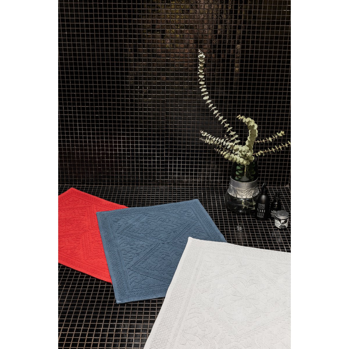 Plain bath mat Enzo Brick 54 x 110