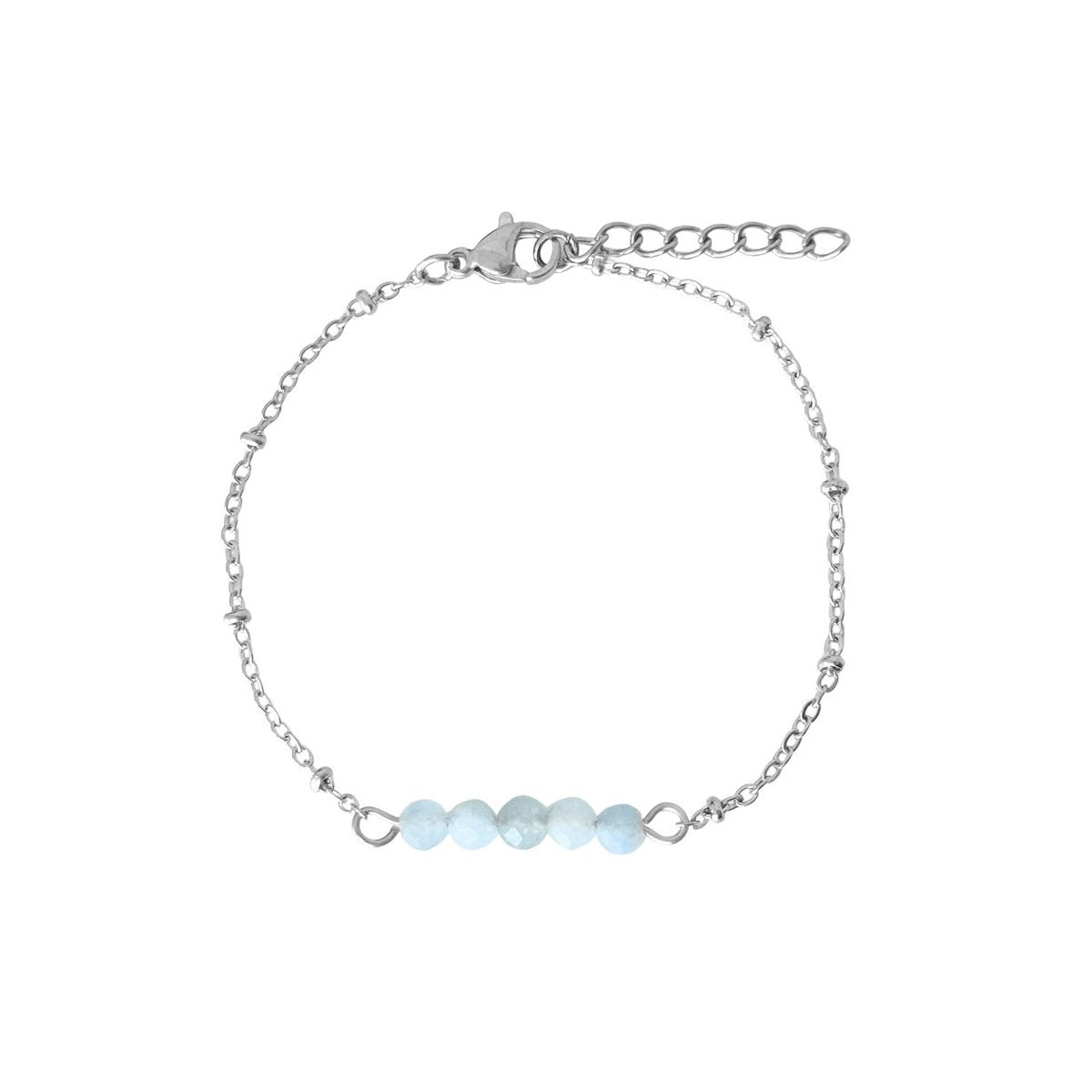 Bracelet Aquamarijn Facet - Silver