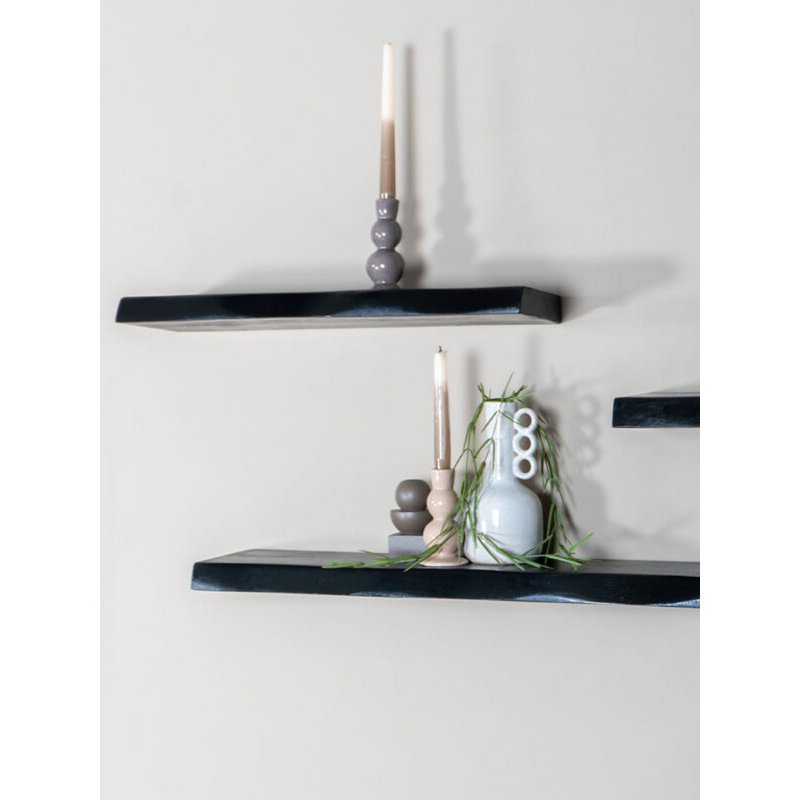 Wall shelf Pure Black Mango Wood 60 cm