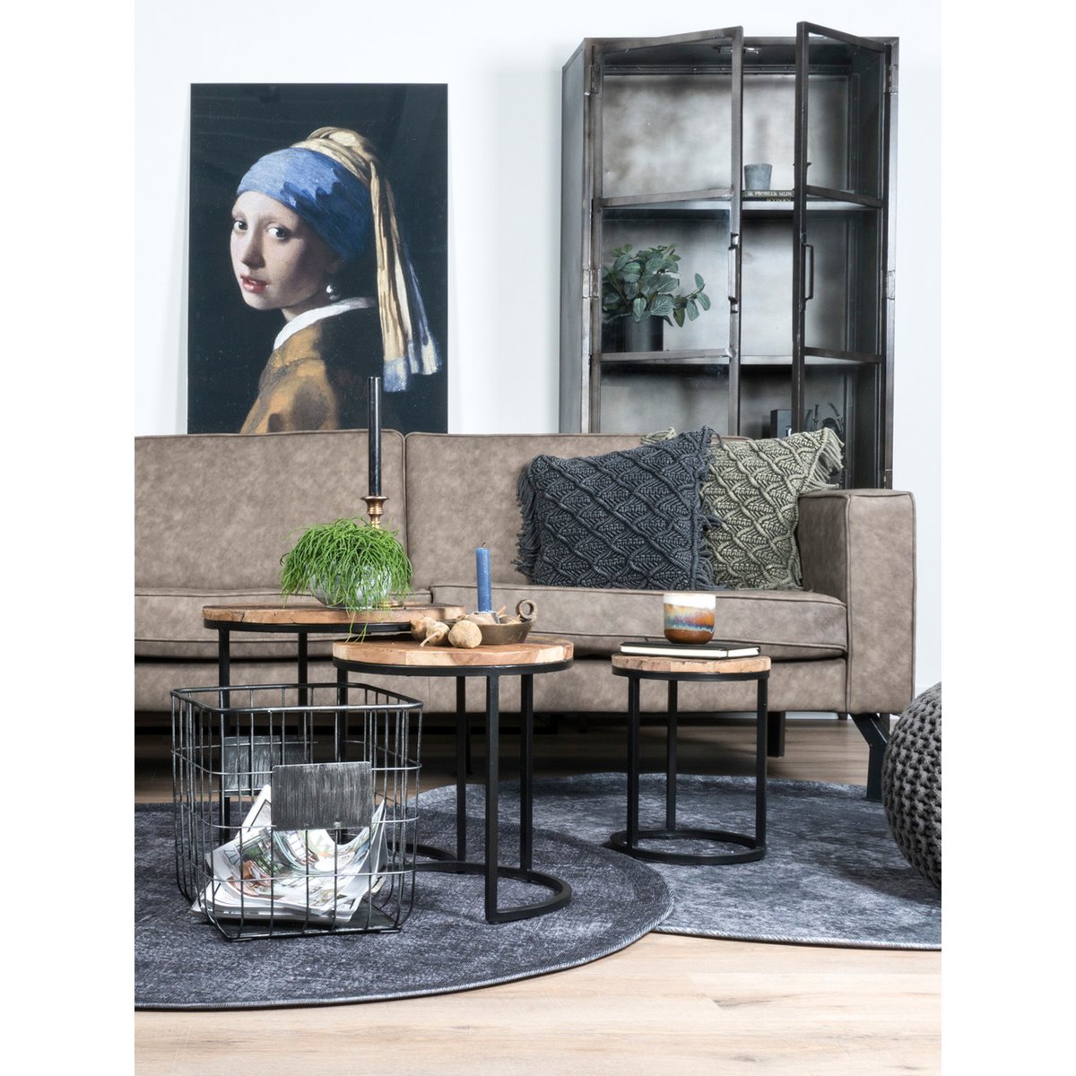 Rug Yves Round Anthracite ø120 cm