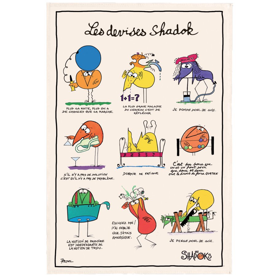 Tea towel Shadoks Currencies Ecru 48 x 72