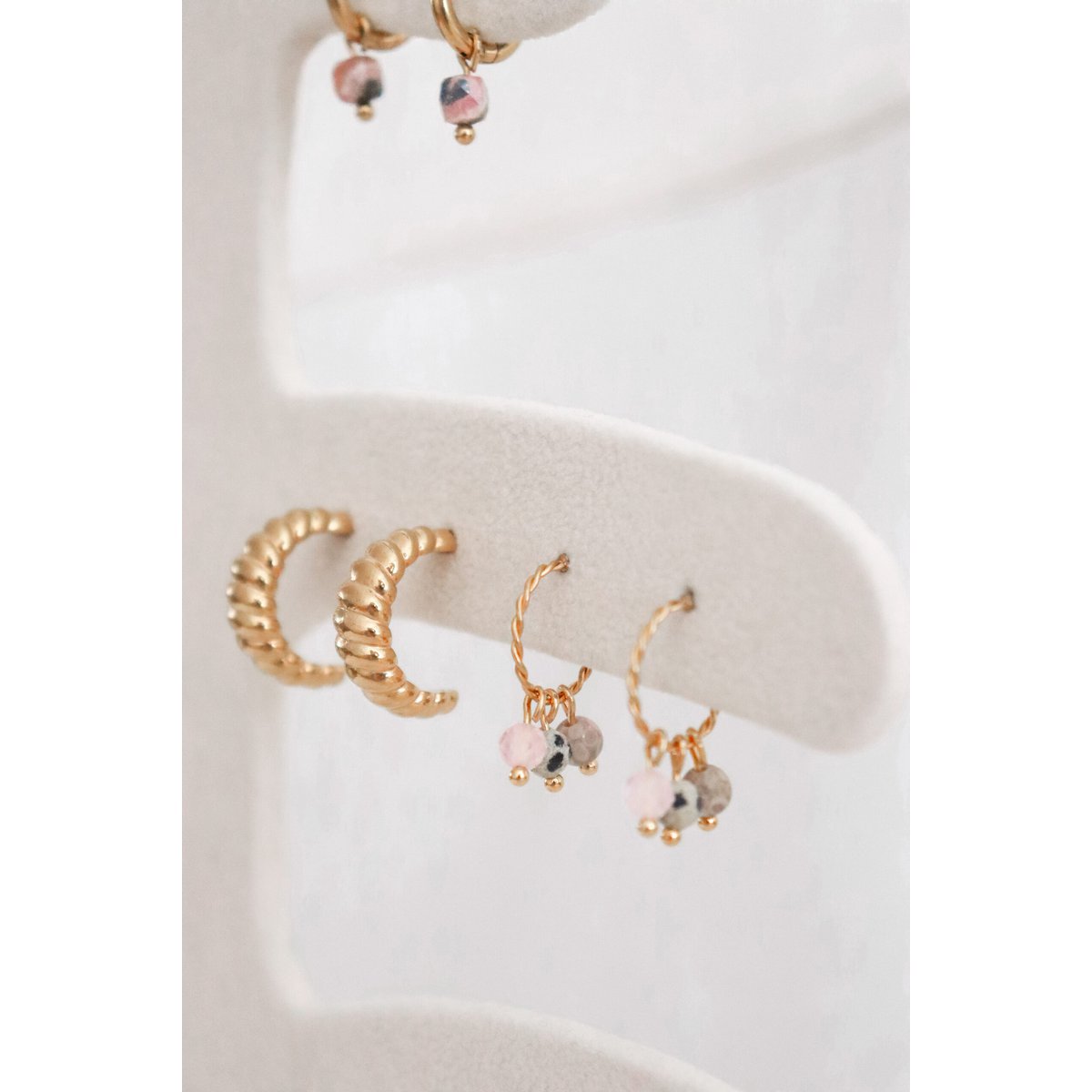 Balance Gemstone Earrings - Gold