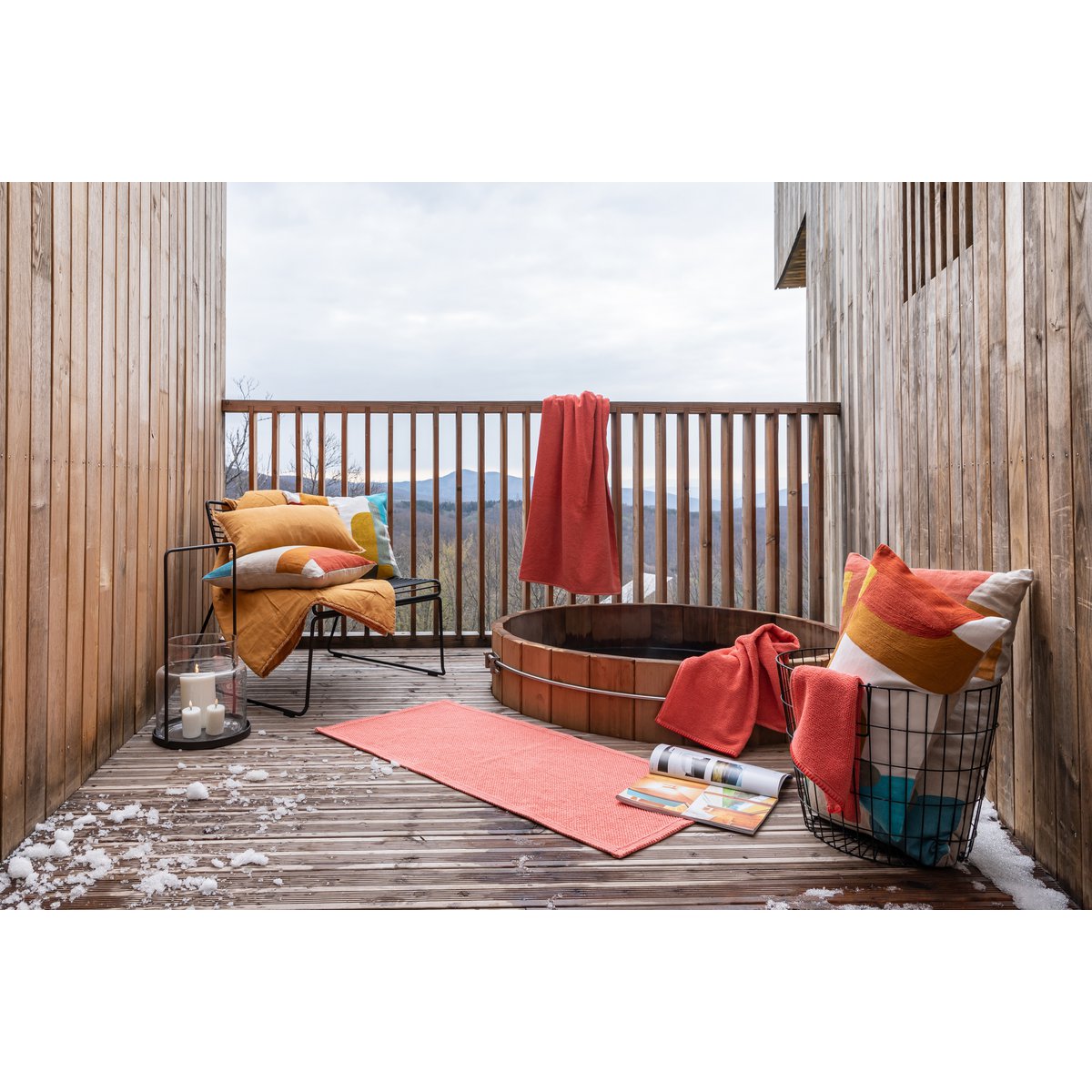 Plain bath mat Etia Coral 54 x 110