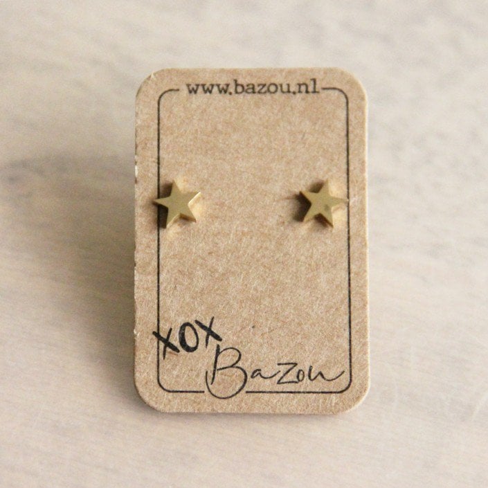 OS432 - Stainless steel ear studs star - gold