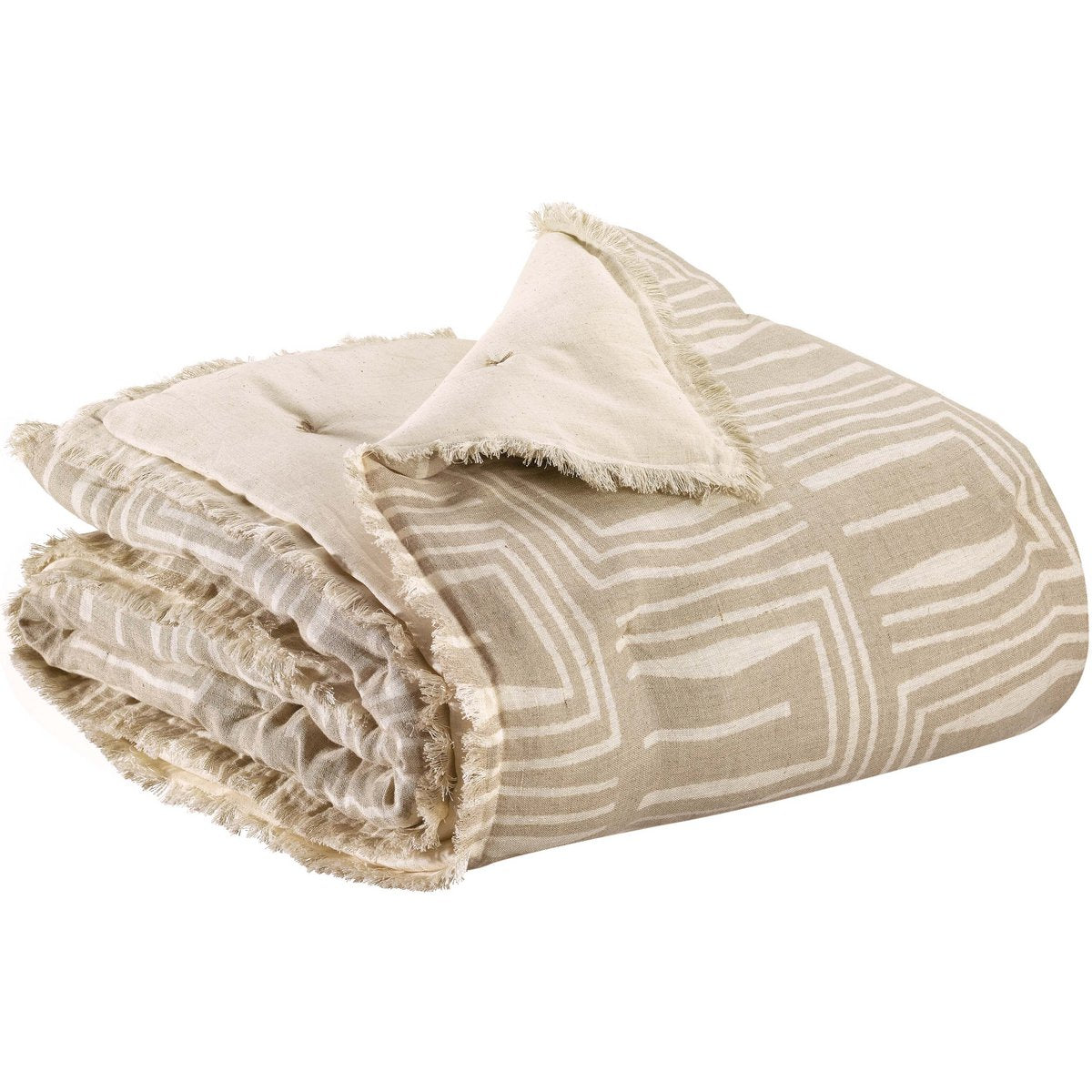 Plaid printed Tina Natural 135 x 200