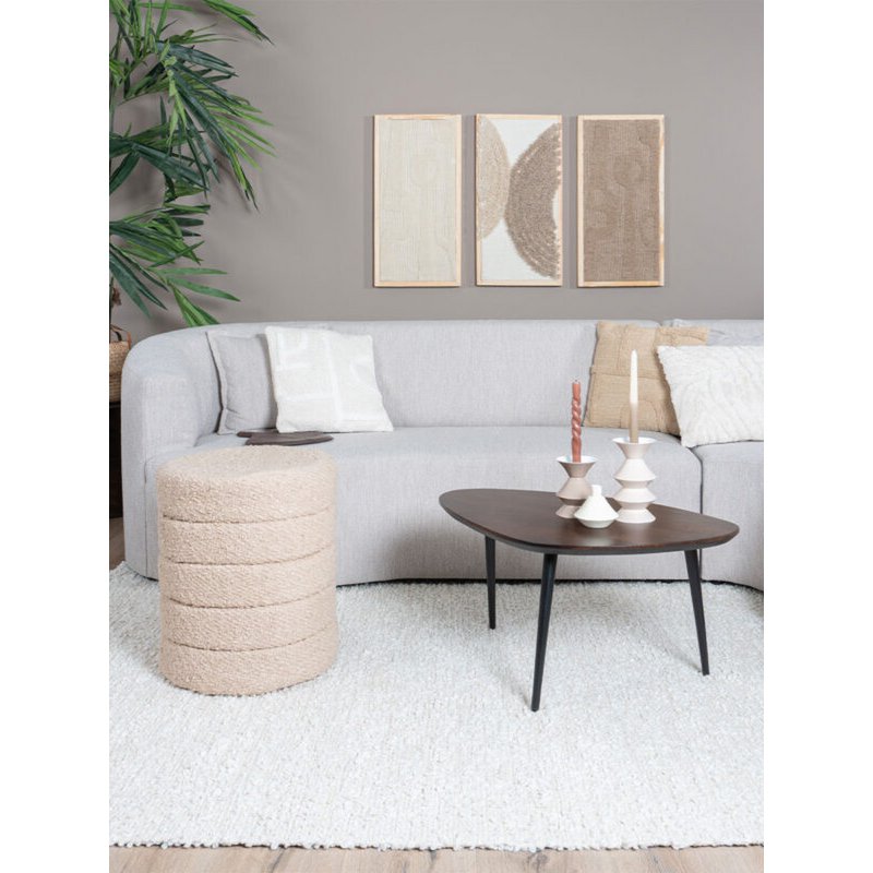 Pouf Rosa Beige 53 x ø43 cm