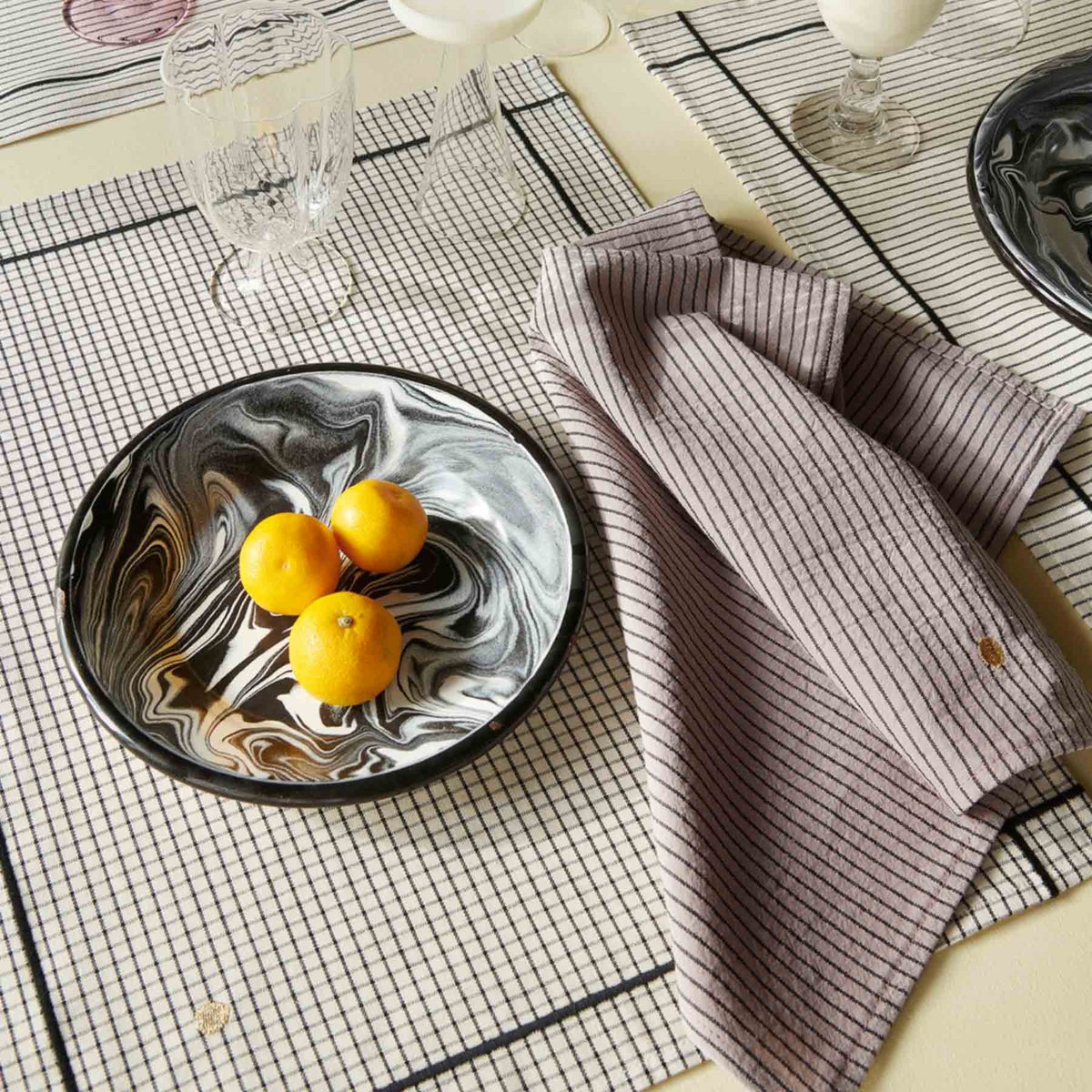 Lot de 2 serviettes de table Léonie Poivre rose 40 x 40