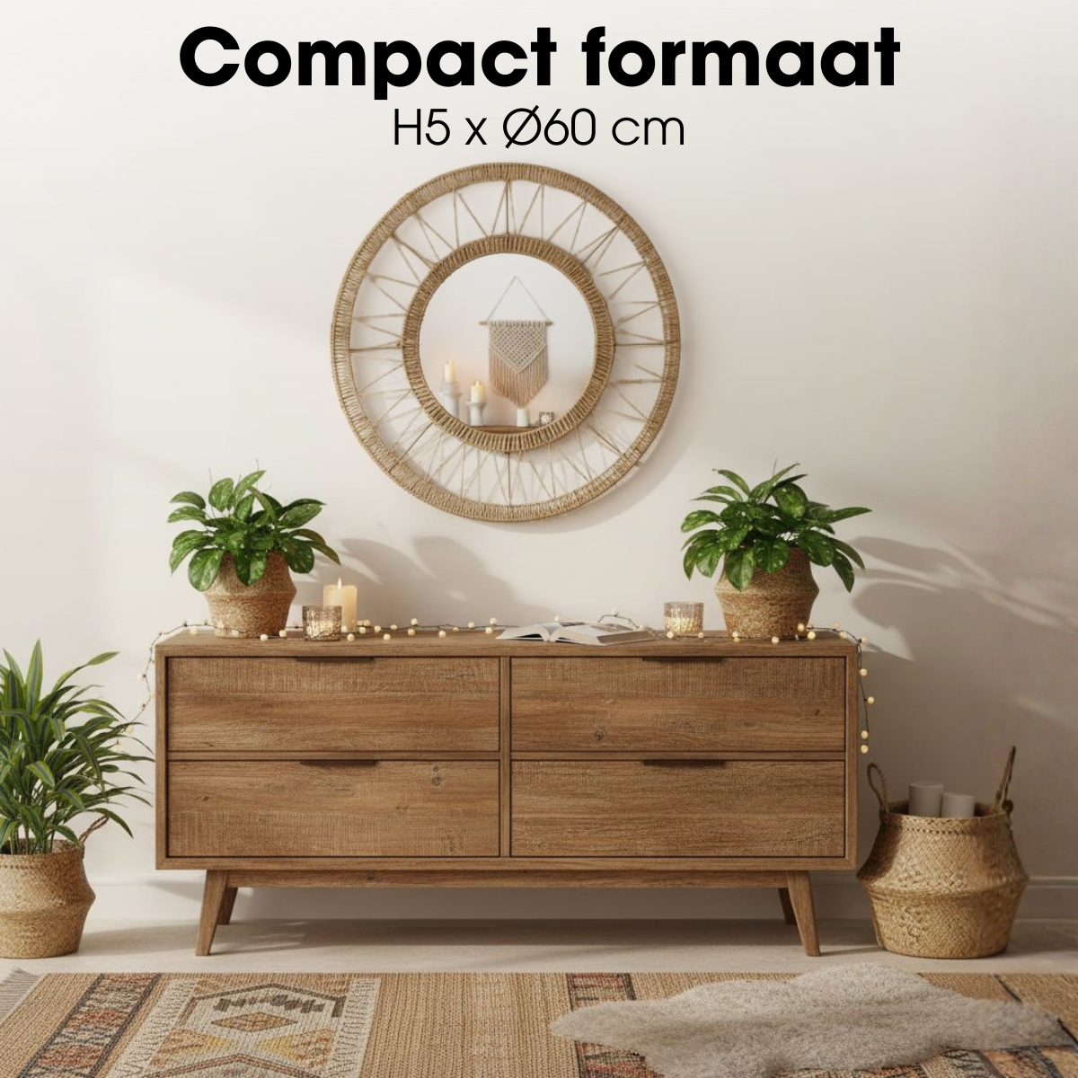Wall mirror Ludy Light brown
