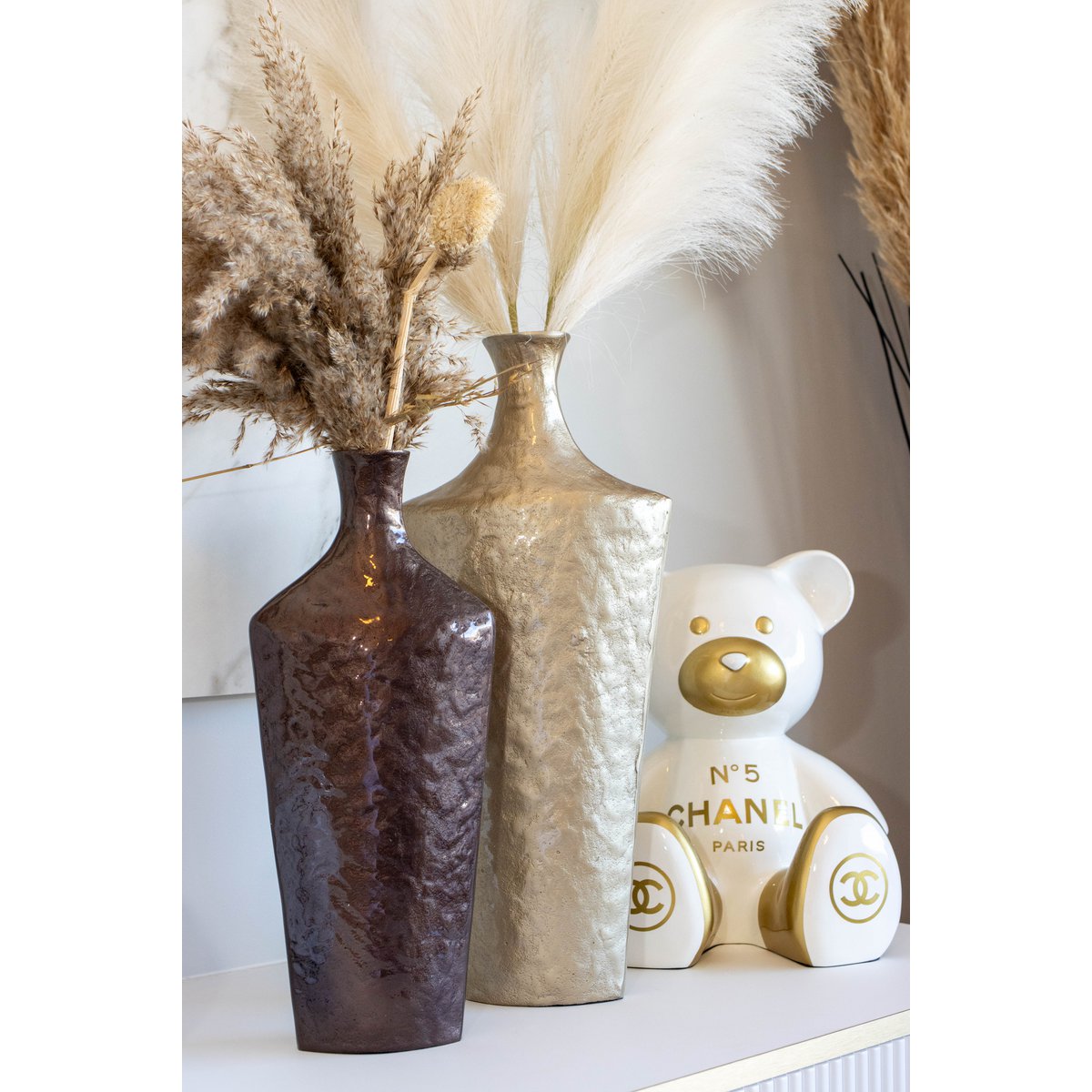 Vase sable en aluminium 20x10x50cm