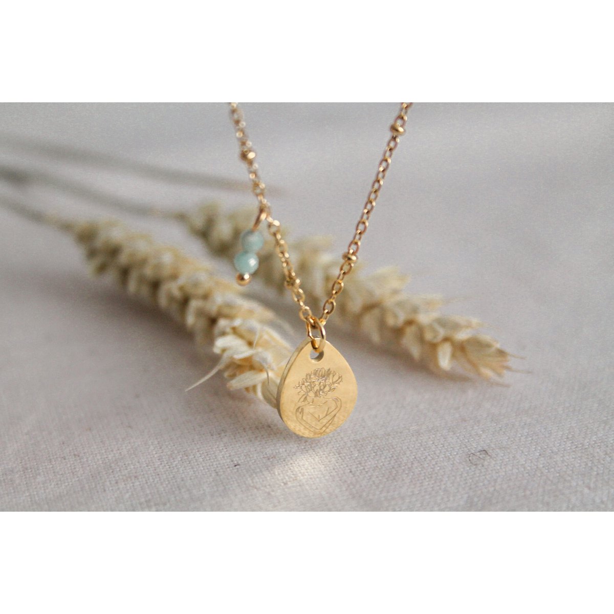 Necklace Loving Yourself & Amazonite - Gold