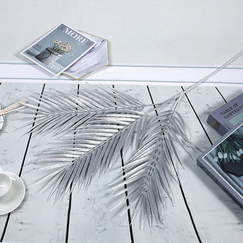DECORATIVE FLOWER PALM TREE SILVER H90CM