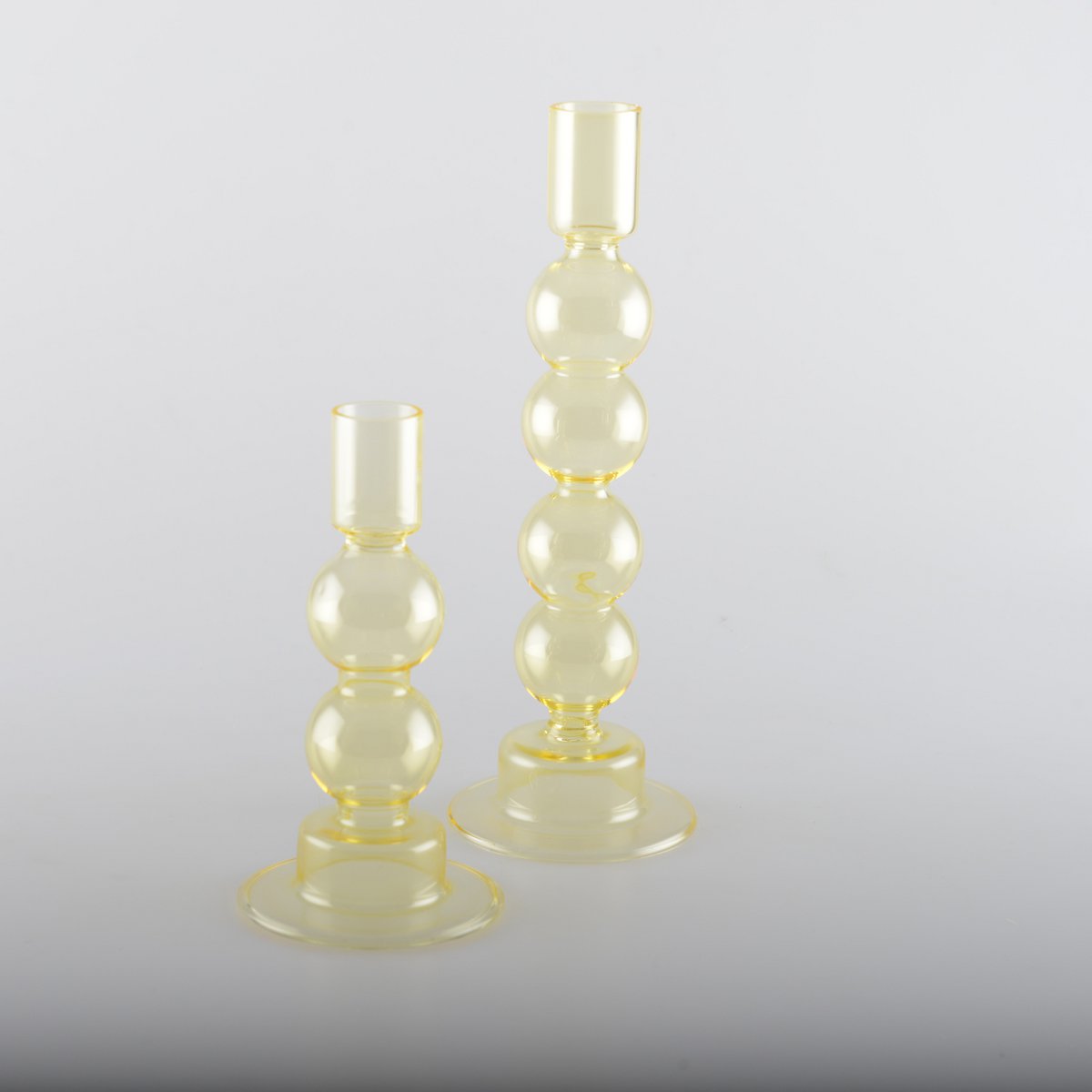 Yellow bubble candlesticks - Lot of 2