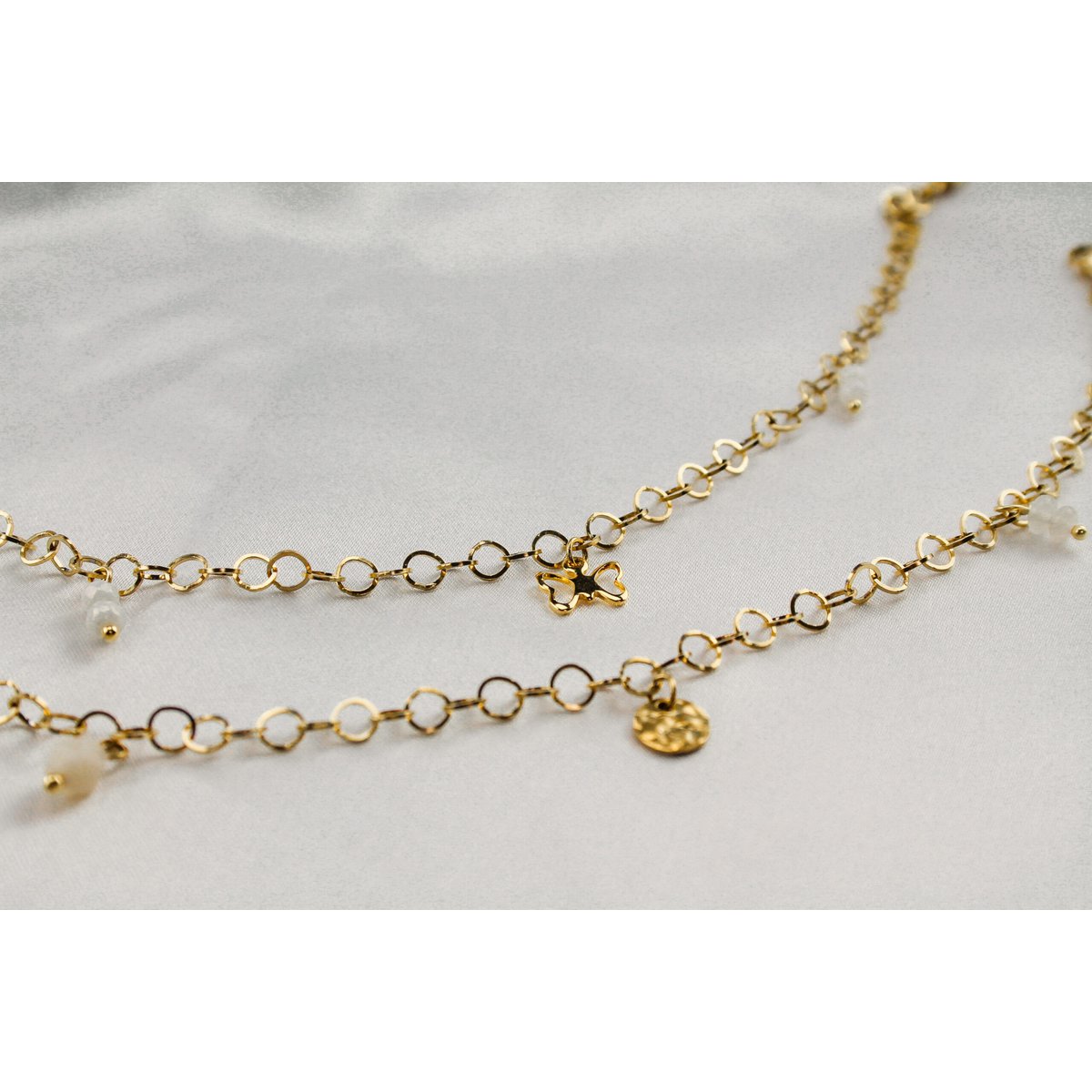 Anklet Coin & Aventurine - Gold