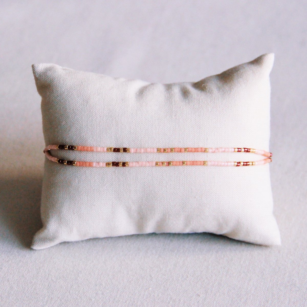 Double miyuki bracelet - pink/nude/bordeaux