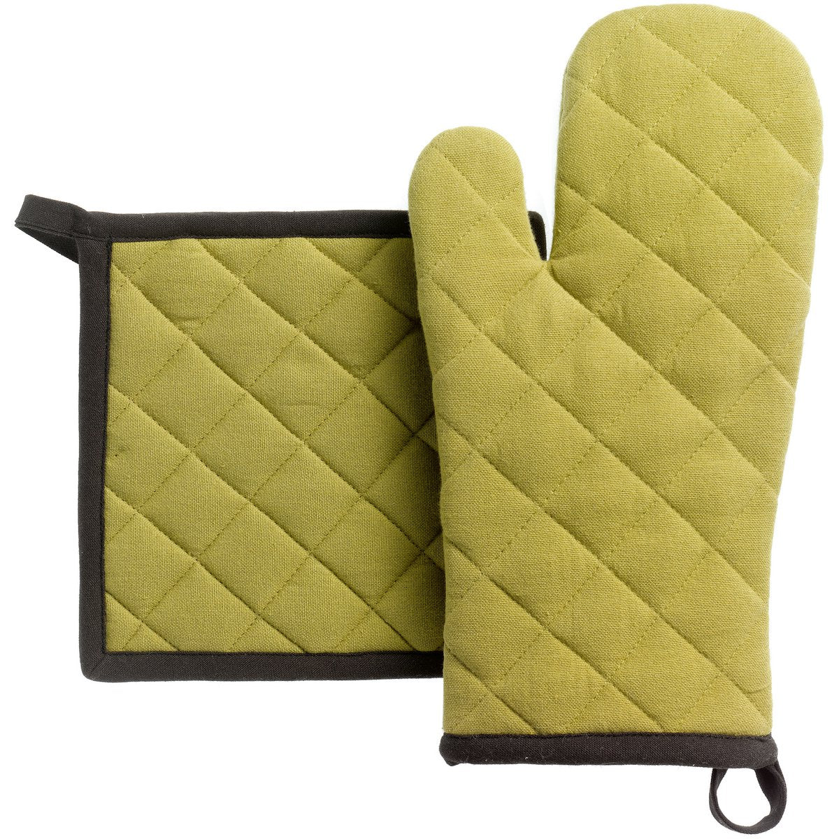 Grace Khaki recycled kitchen glove/potholder set 15 x 32
