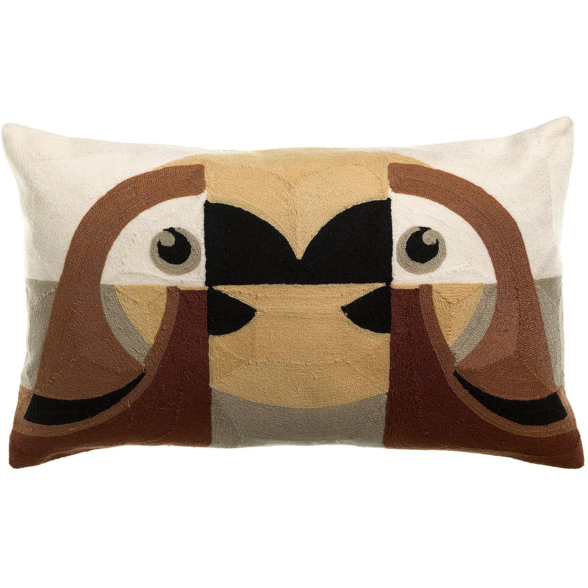 Loro Natural embroidered cushion 30 x 50
