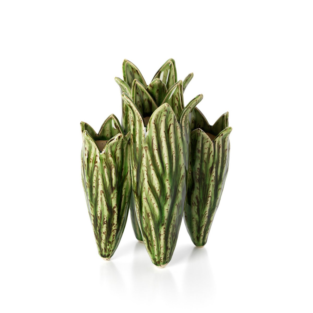 The Tulip Leaf Vase - Forest Green