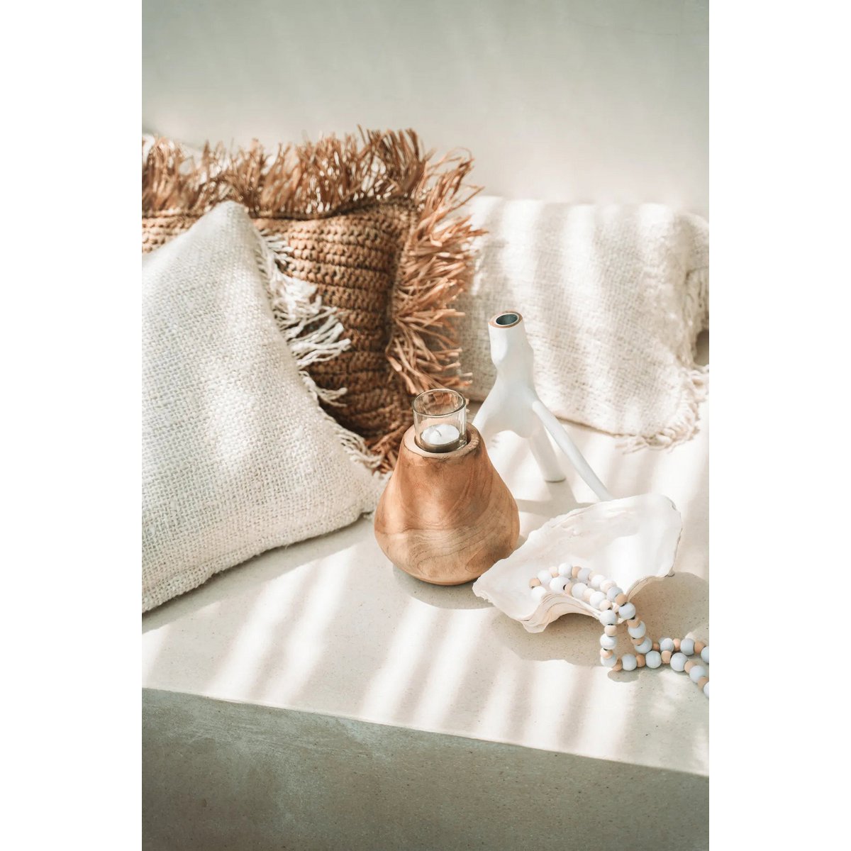 The Triple Twig Candle Holder - White