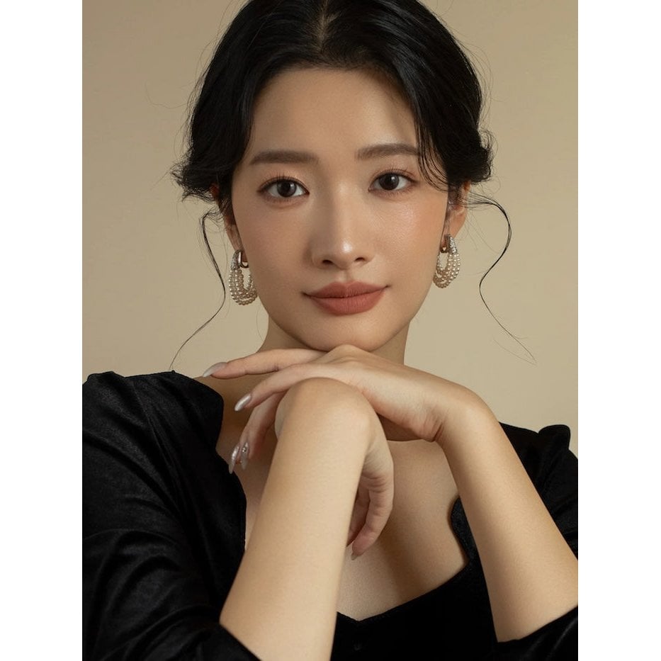 Multi-layer Pearl Chain Earrings