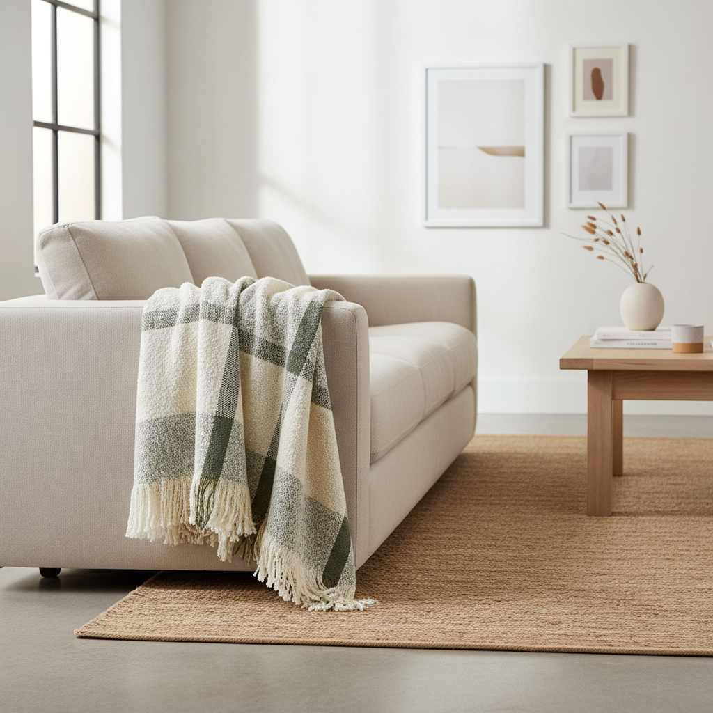 Plaid jacquard Jane Multico - sage green