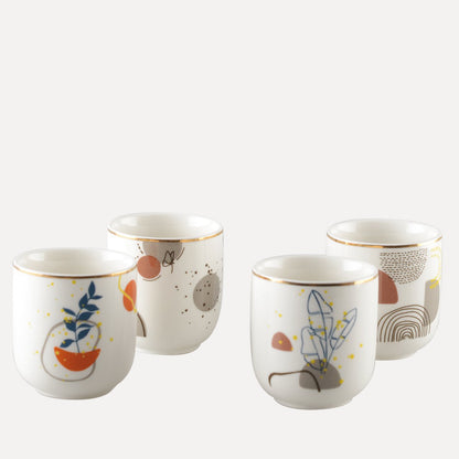 SET OF 4 COFFEE CUPS 90ML ART DECO