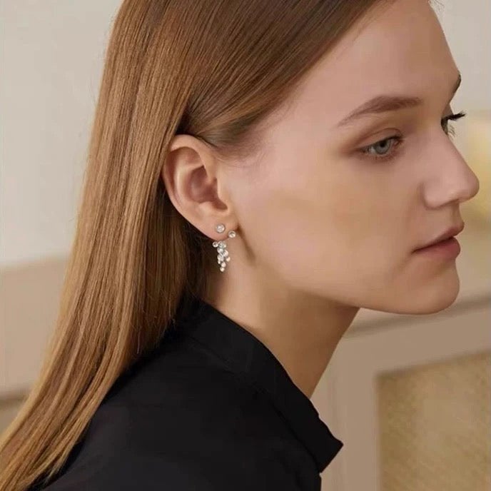 Flower Sky Two Piece Statement Earrings