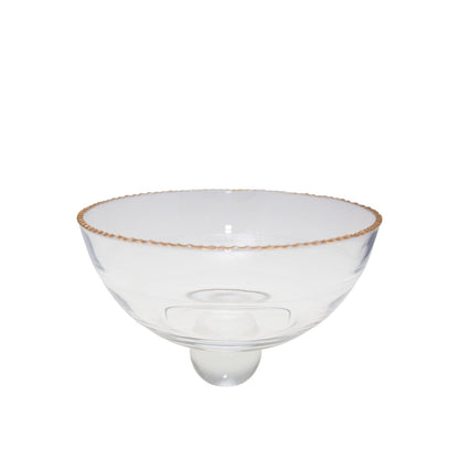 Saladier golden edge on glass 23.5x23.5x15.5cm
