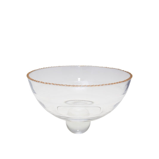 Saladier golden edge on glass 23.5x23.5x15.5cm
