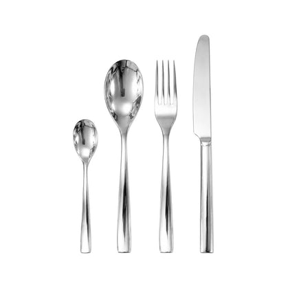Cutlery set 24 pieces shiny silver