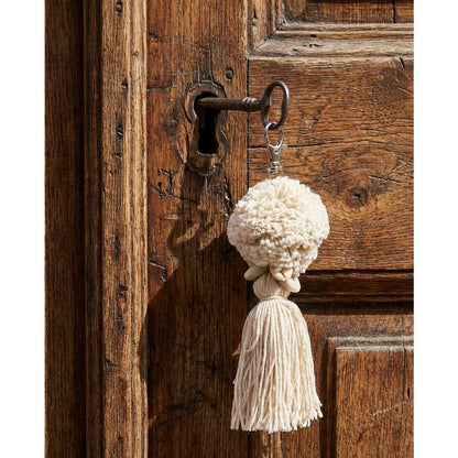 The Pompom Keychain - White