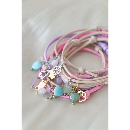 Wax Cord Bracelet Aventurine & Leg - Gold