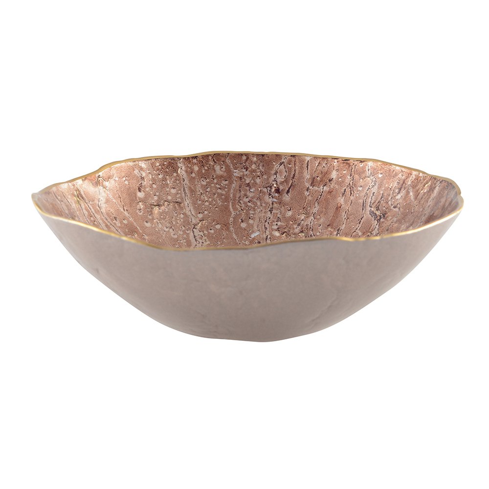 Brown bowl with Dore edge 20cm