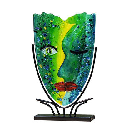 Glasart oval design vase Face "Twinkle"